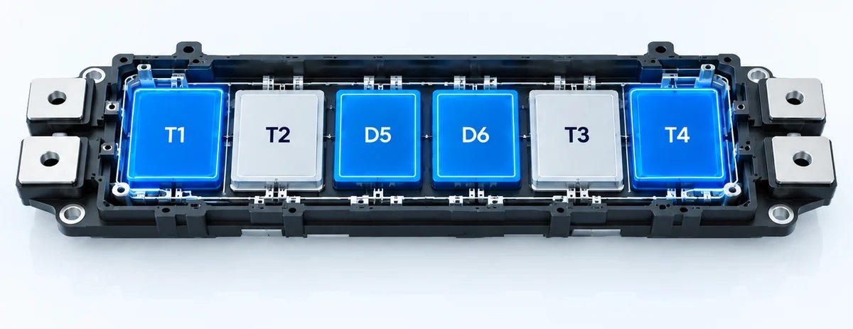 NPC module concept showing T1, T2, D5, D6, T3 and T4 positions