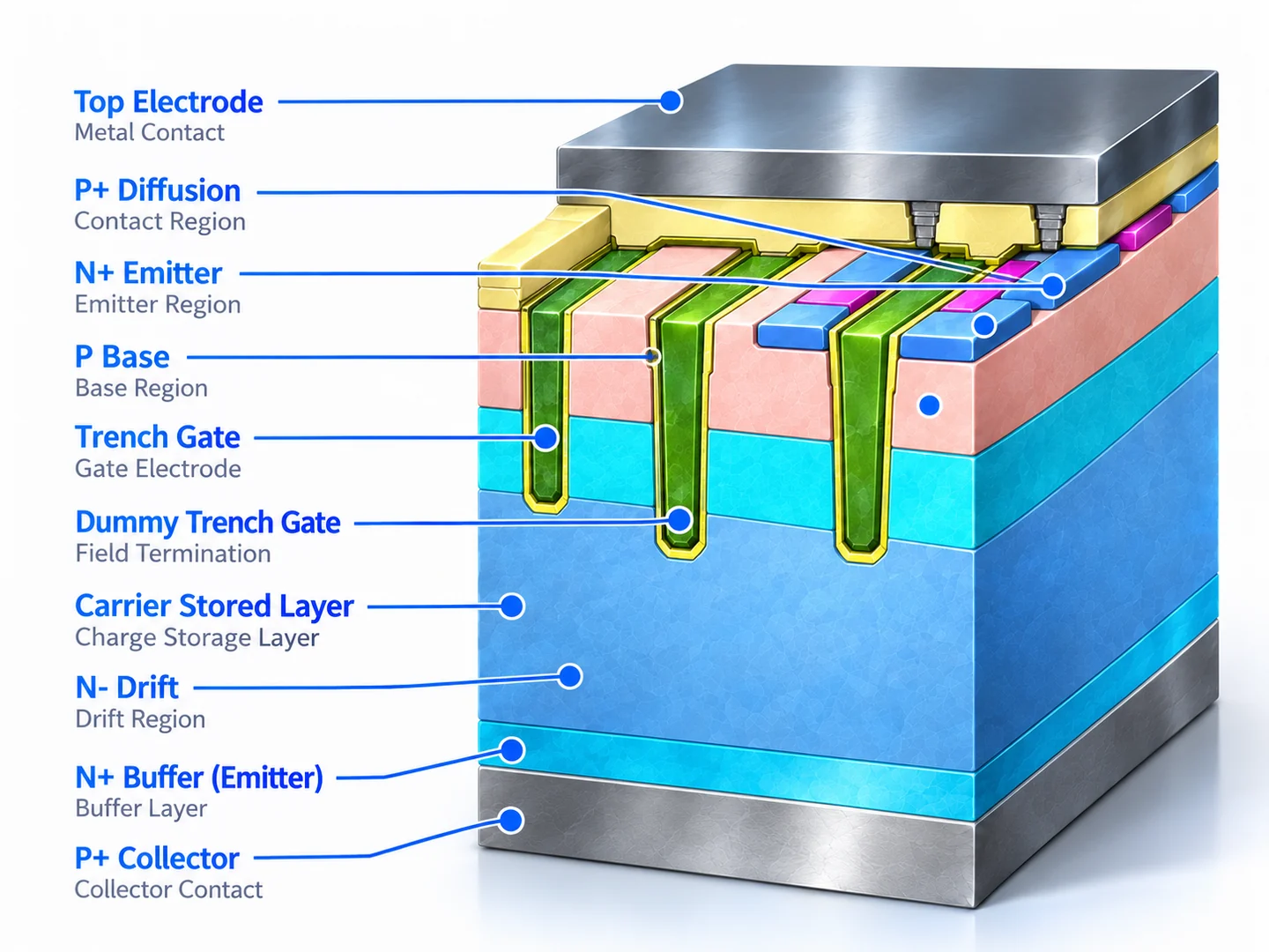 Field-Stop Trench-Gate Si IGBT vertical structure